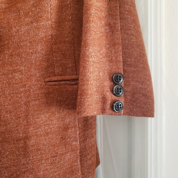 Cartonnier Anthropologie Rust Blazer Jacket SzL Burnt Orange Rust 2 flap pockets - Picture 3 of 13